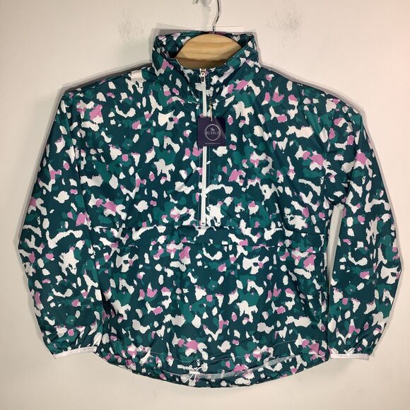 The Bubble Womens Poncho‎ Lefty Hooded Jacket Green Size Medium NWT - Picture 2 of 12